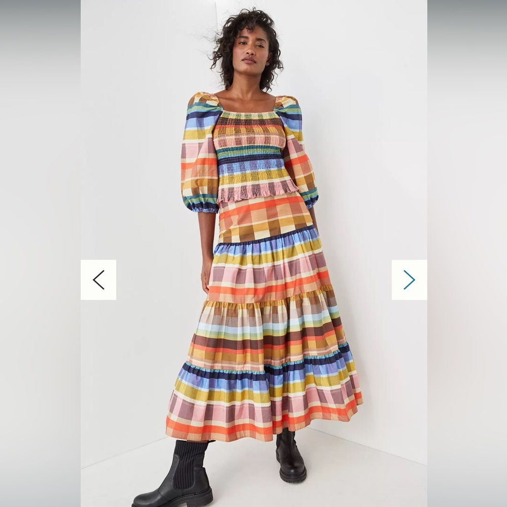 FARM RIO ‘Seline’ Multicolor Boho Striped Maxi Skirt SOLD OUT Sx XS $210